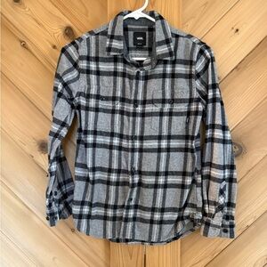 Boy’s Vans Gray Plaid Button-Up Shirt size M